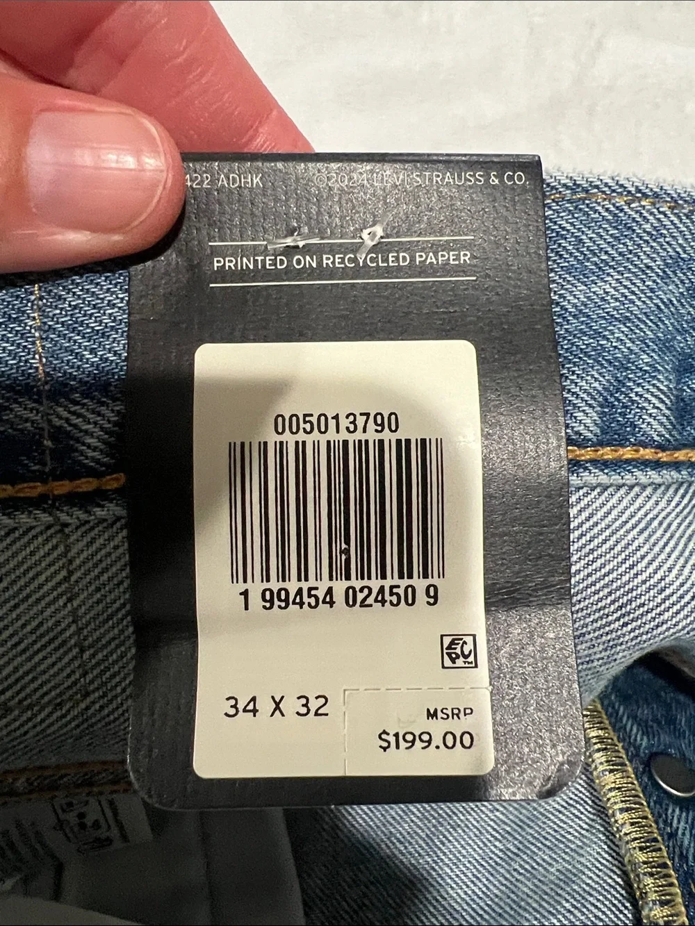 NWT Levi’s Premium Sashiko 501 Selvedge - Medium Wash Sz 34x32, and 33x32
